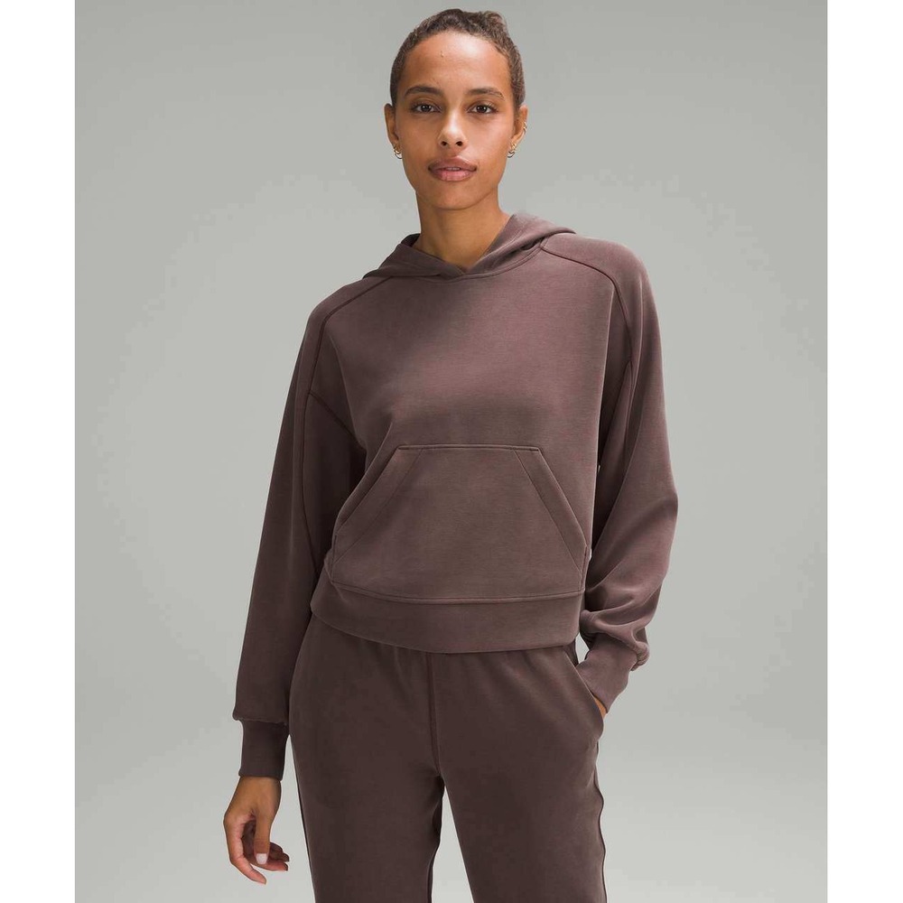 Lululemon Softstreme Cropped Pullover Hoodie Taupe Brown Size 2